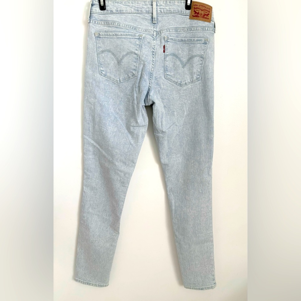 Levi Strauss 711 Skinny Jeans Light Blue Acid Wash Sz 27
